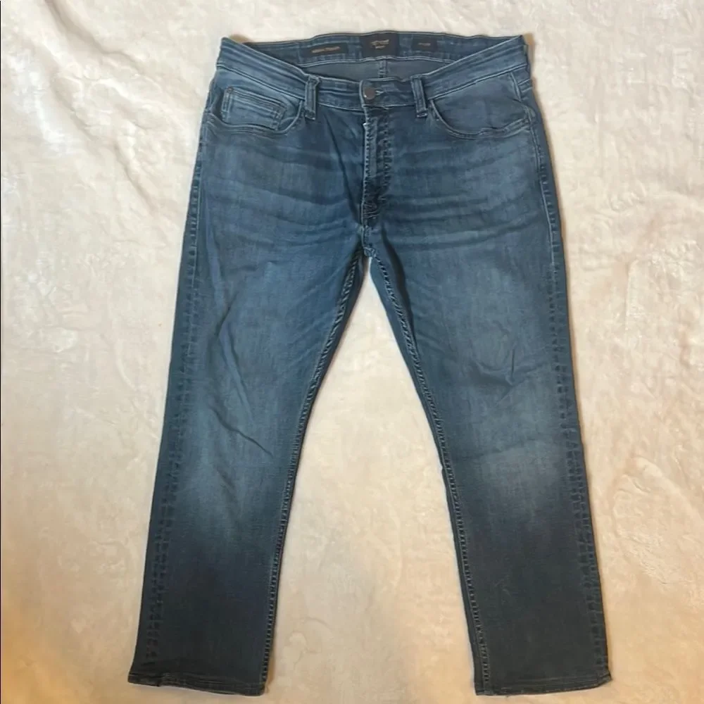 Outpost Makers Men’s Blue Straight Leg Jeans Size 34x26 Hemmed